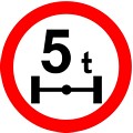 Zakaz wjazdu pojazdów o nacisku osi większym niż określono na znaku